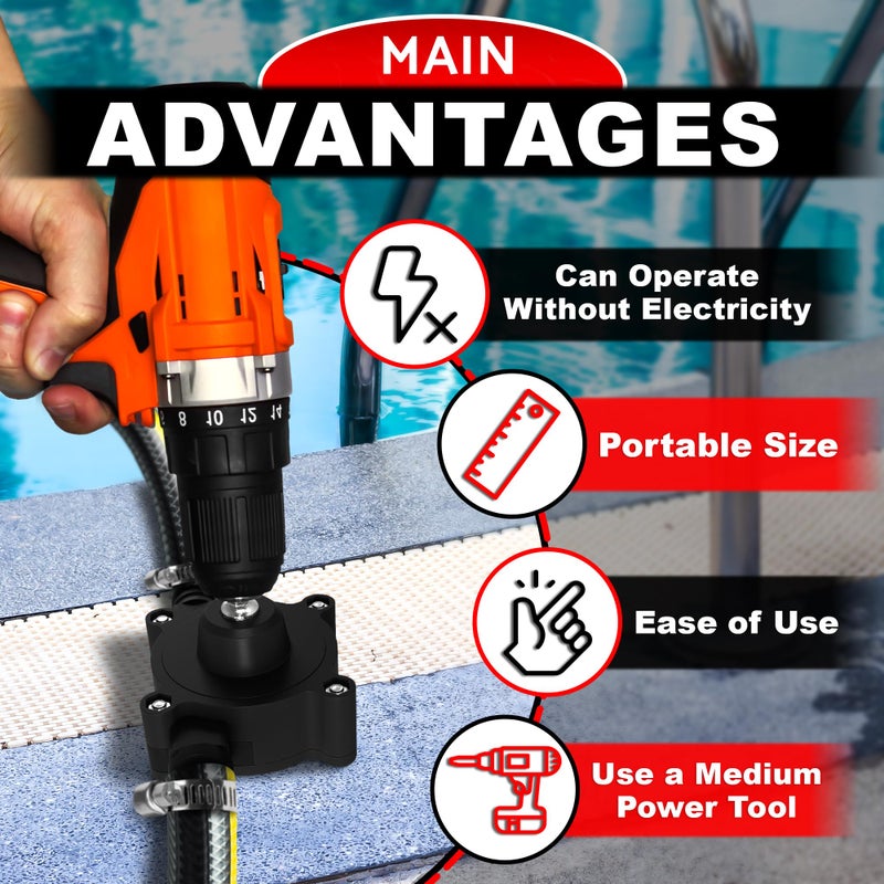 LEGLO Portable Electric Drill Pump for Water and Liquid Transfer - Self-Priming Hand Pump | Durable, Compact and Lightweight Design, Easy to Install and Use | Versatile for Home and Outdoor Applications - Image 4